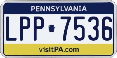 PA license plate LPP7536