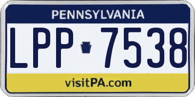 PA license plate LPP7538