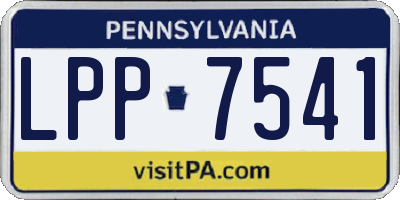 PA license plate LPP7541