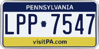 PA license plate LPP7547