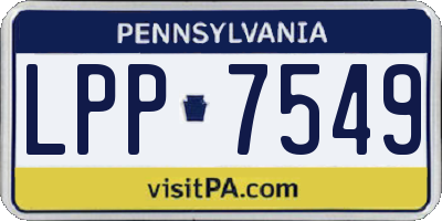 PA license plate LPP7549
