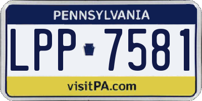 PA license plate LPP7581