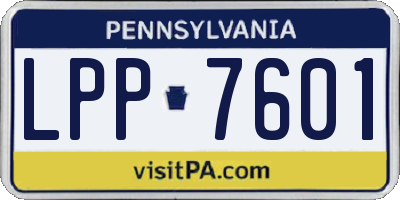 PA license plate LPP7601