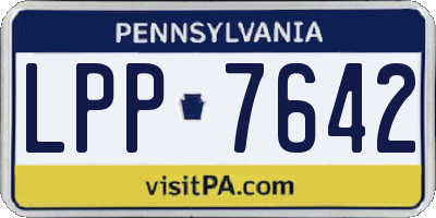 PA license plate LPP7642