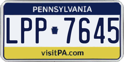 PA license plate LPP7645