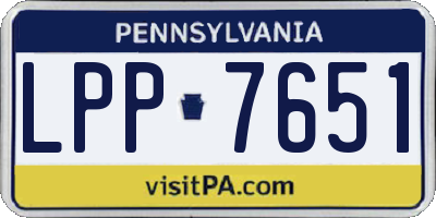 PA license plate LPP7651