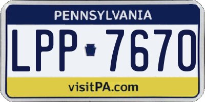 PA license plate LPP7670