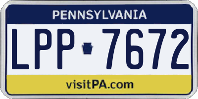 PA license plate LPP7672