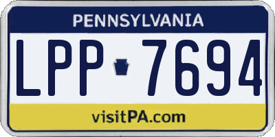 PA license plate LPP7694