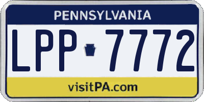 PA license plate LPP7772