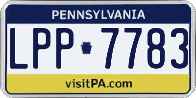 PA license plate LPP7783