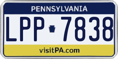 PA license plate LPP7838