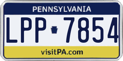 PA license plate LPP7854