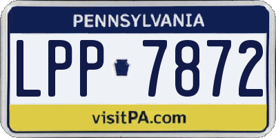 PA license plate LPP7872
