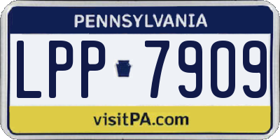 PA license plate LPP7909