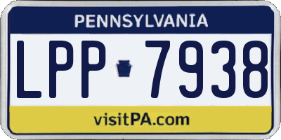 PA license plate LPP7938