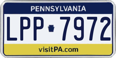 PA license plate LPP7972