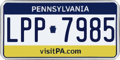 PA license plate LPP7985