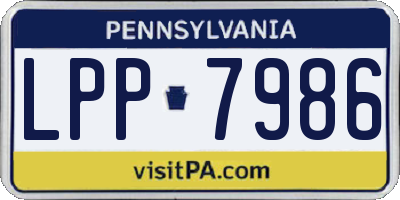 PA license plate LPP7986