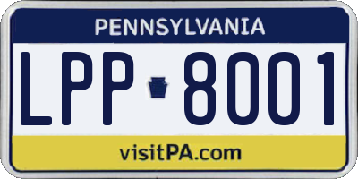 PA license plate LPP8001