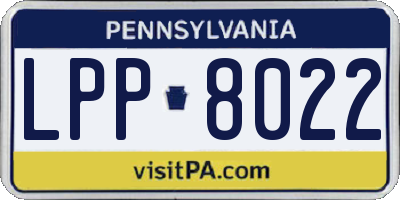 PA license plate LPP8022