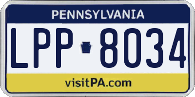 PA license plate LPP8034