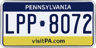 PA license plate LPP8072