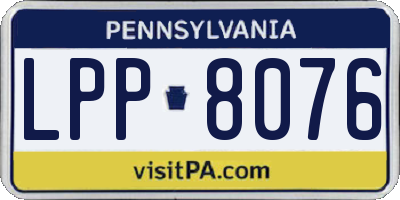 PA license plate LPP8076