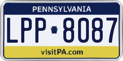 PA license plate LPP8087