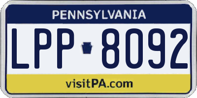 PA license plate LPP8092