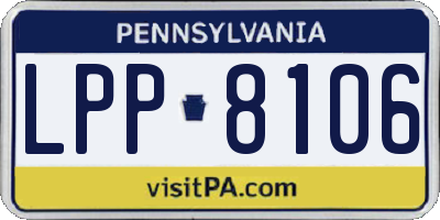 PA license plate LPP8106