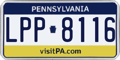 PA license plate LPP8116