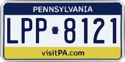 PA license plate LPP8121