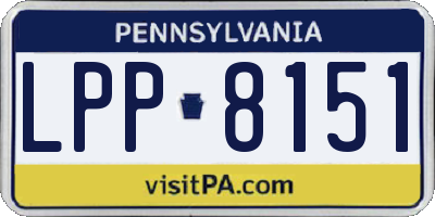 PA license plate LPP8151