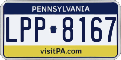 PA license plate LPP8167