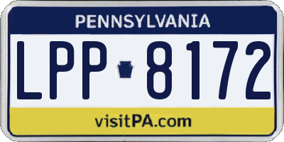 PA license plate LPP8172