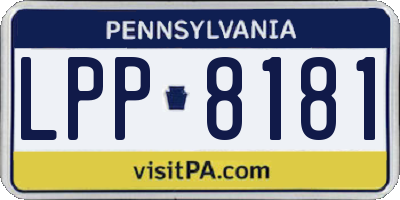 PA license plate LPP8181