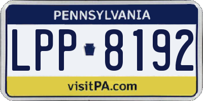 PA license plate LPP8192
