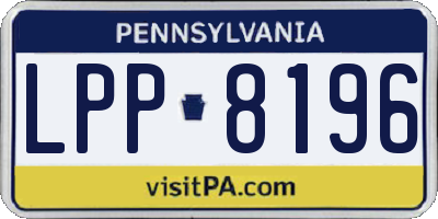PA license plate LPP8196