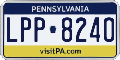 PA license plate LPP8240