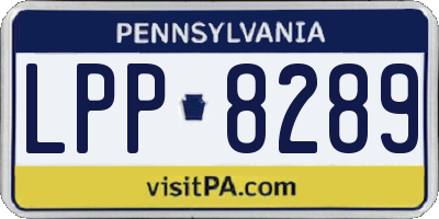 PA license plate LPP8289