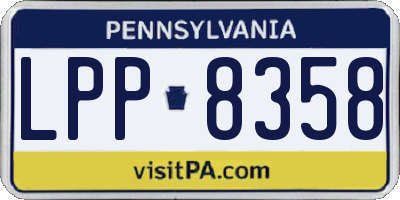 PA license plate LPP8358