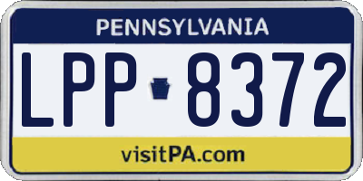 PA license plate LPP8372