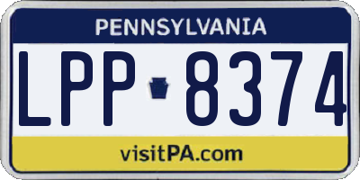 PA license plate LPP8374