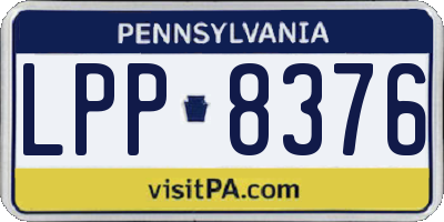 PA license plate LPP8376