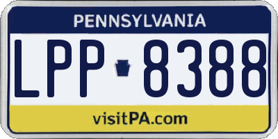 PA license plate LPP8388