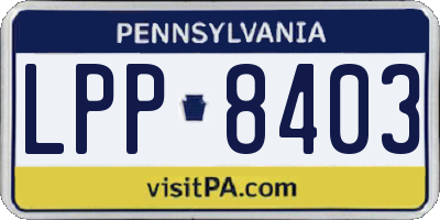 PA license plate LPP8403