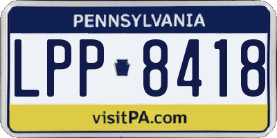 PA license plate LPP8418