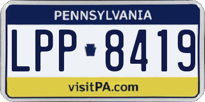 PA license plate LPP8419