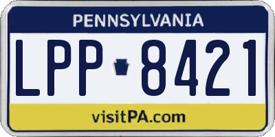PA license plate LPP8421
